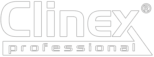 logo Clinex professional cz white obrys